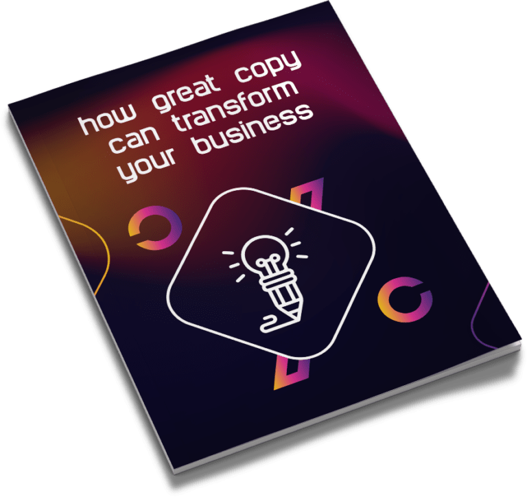Cover mockup of "How Great Copy Can Transform Your Business"