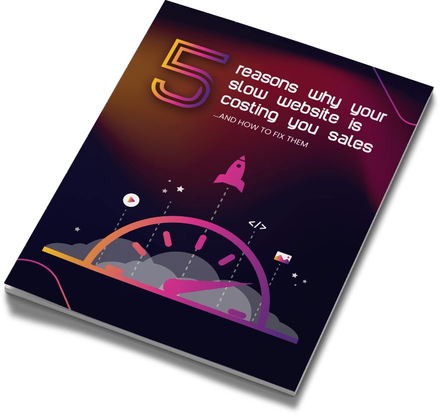 Cover mockup of "5 Reasons Why Your Website Is Costing You Sales"